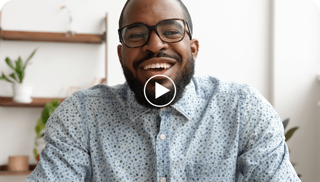 Recipient watching a video message