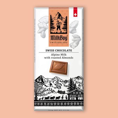 Swiss Alpine Milk Chocolate with Roasted Almonds - Milk Boy