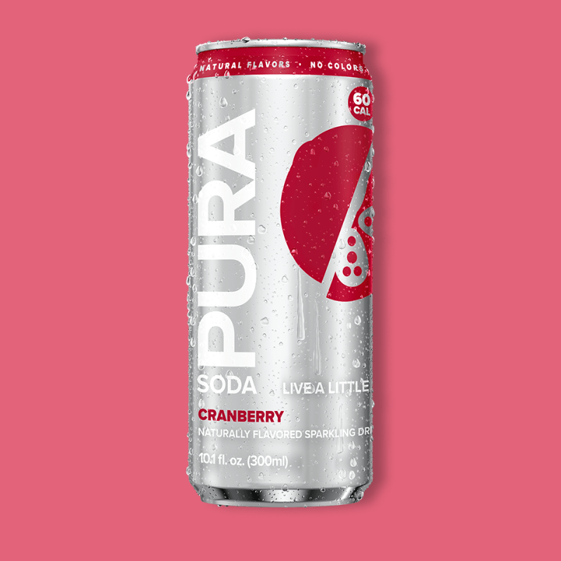Cranberry Sparkling Flavored Soda - Pura Soda
