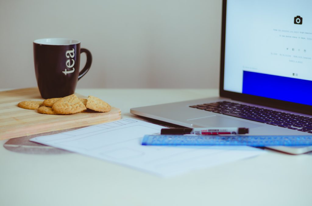 snack and laptop
