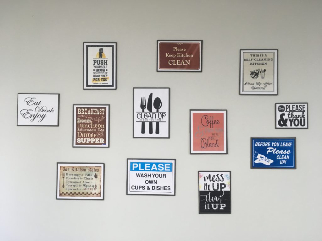 Office Pantry wall decor