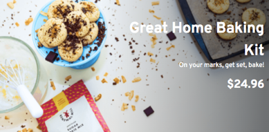 Home baking kit with cookies.