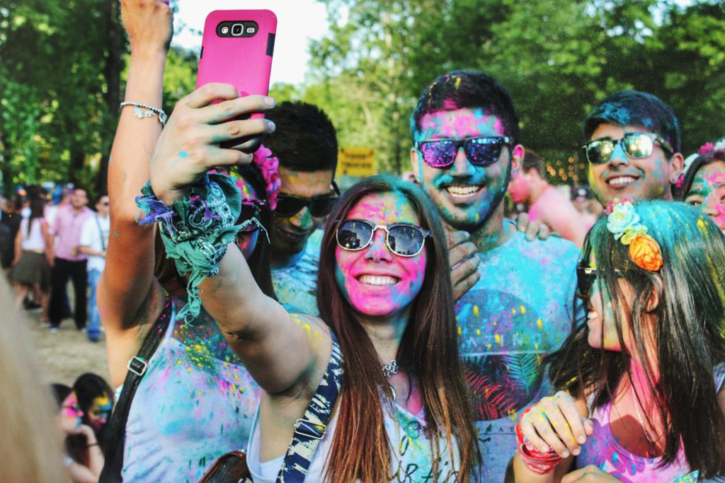 people taking picture in fun event