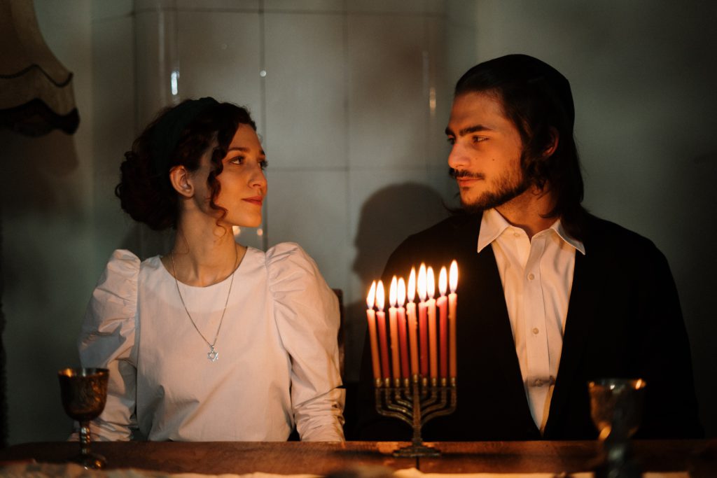 Couple Celebrating Hanukkah