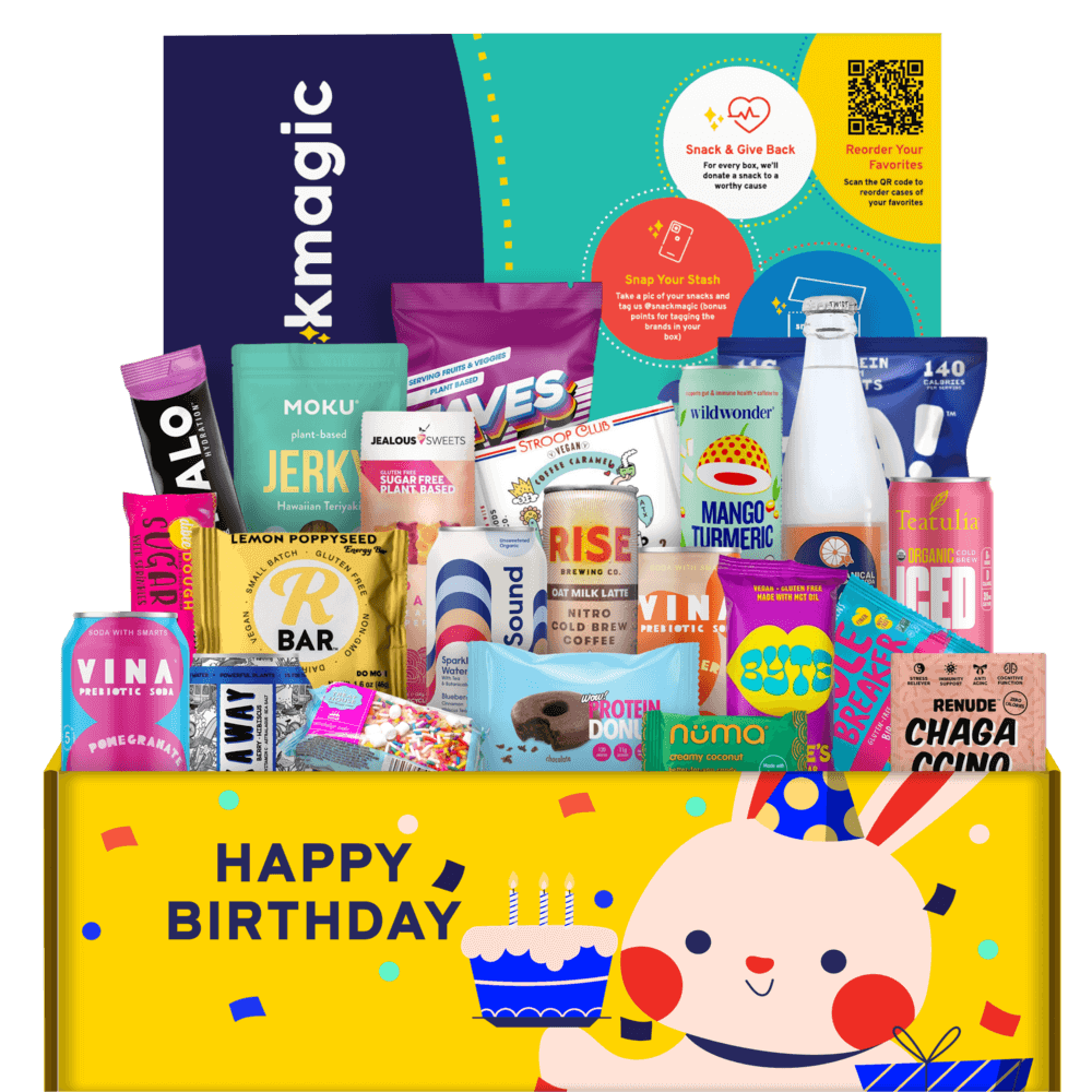 SnackMagic Box full of treats around a Birthday theme.