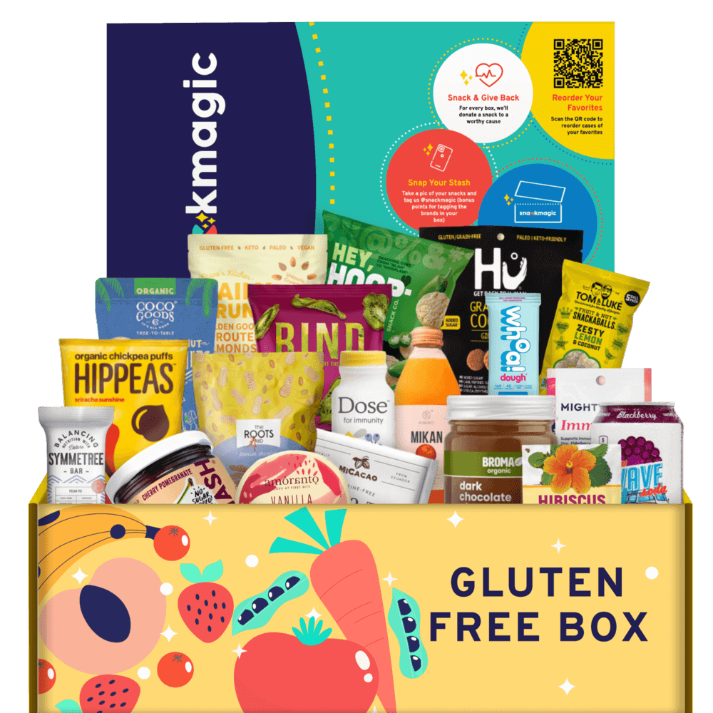 A SnackMagic box full of Gluten-Free bites and treats.
